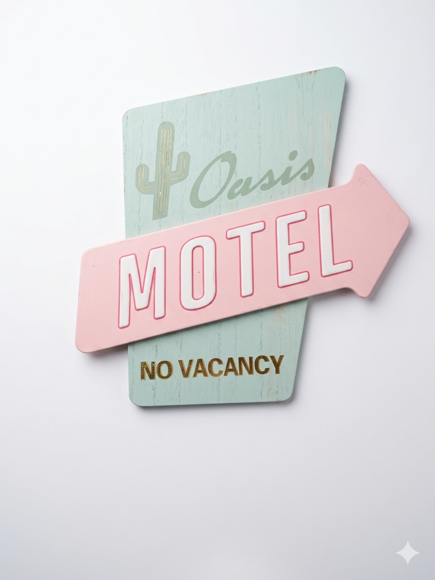 "Oasis Motel" Retro Wall Sign