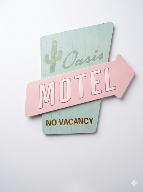 "Oasis Motel" Retro Wall Sign