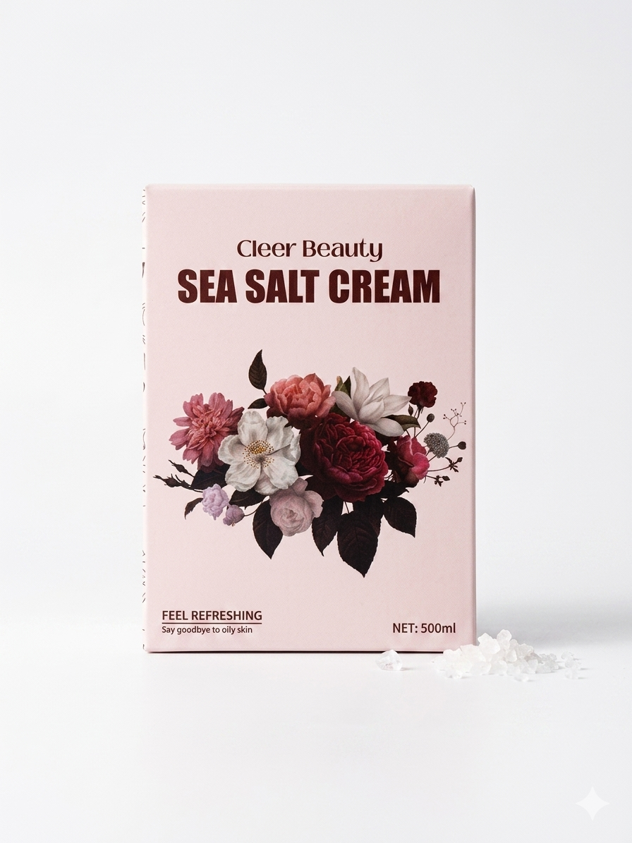 Cleer Beauty Rose Sea Salt Cream Body & Face Scrub – 500g