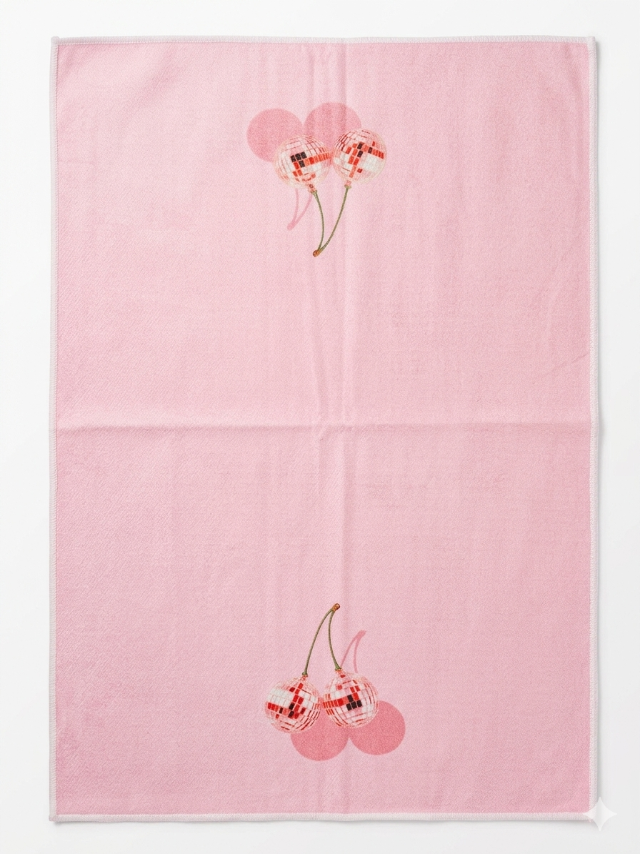 Disco Cherry Pink Kitchen Towel Set –