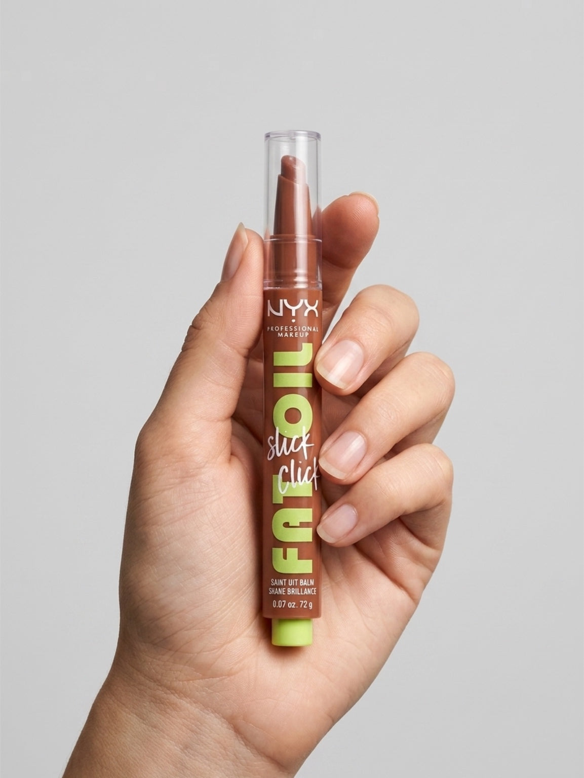 NYX Professional Makeup Fat Oil Slick Click Lip Balm – Tinted Lip Oil Balm Stick, High Shine Finish