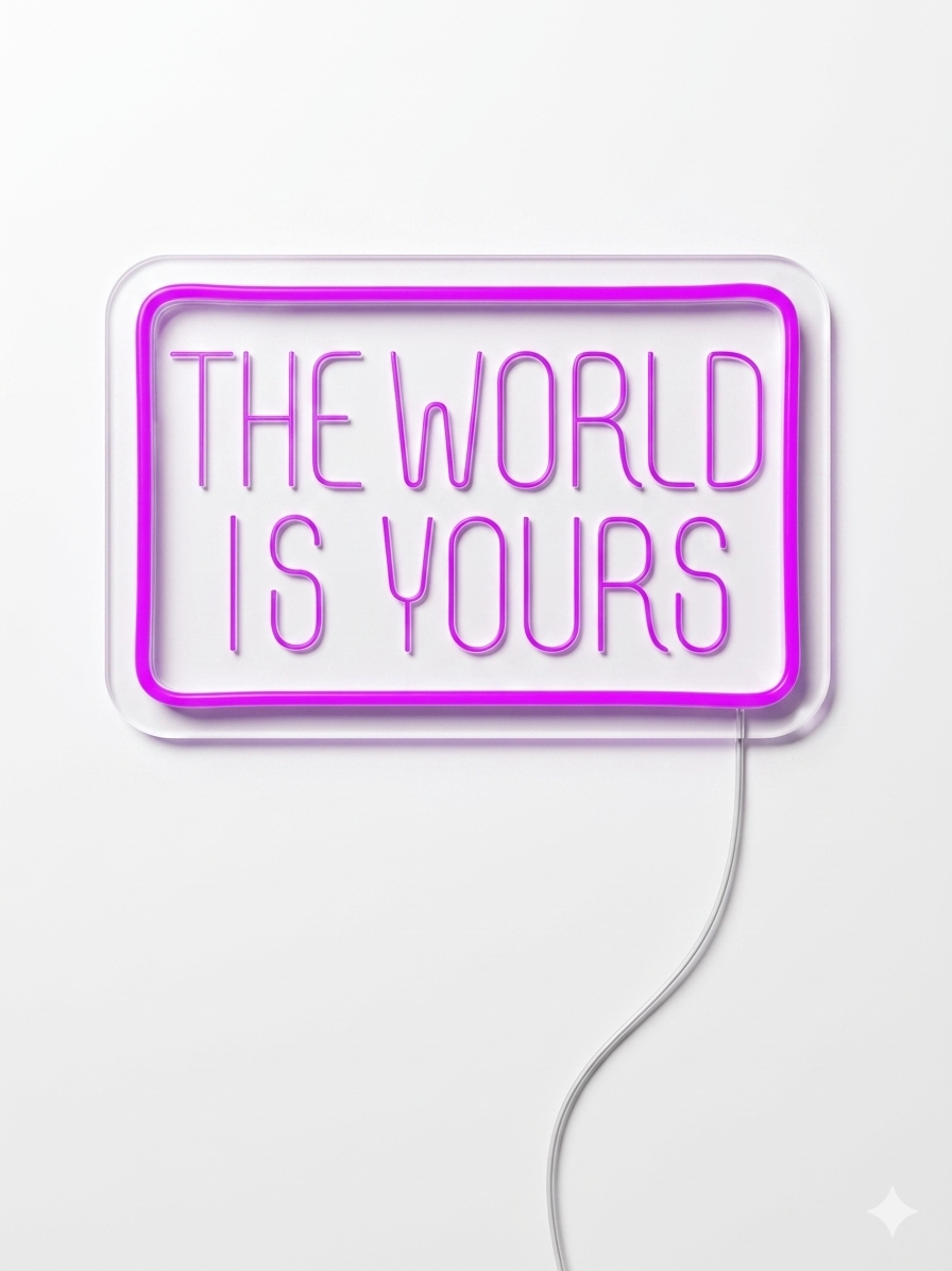 "The World Is Yours" Neon LED Wall Light – USB Powered
