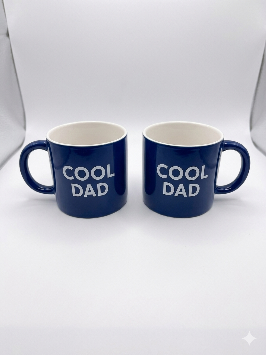 "Cool Dad" Navy Coffee Mugs – Set of 2