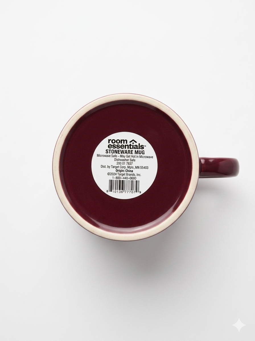 "Love You" Stoneware Mug Set – 2 Burgundy Mugs