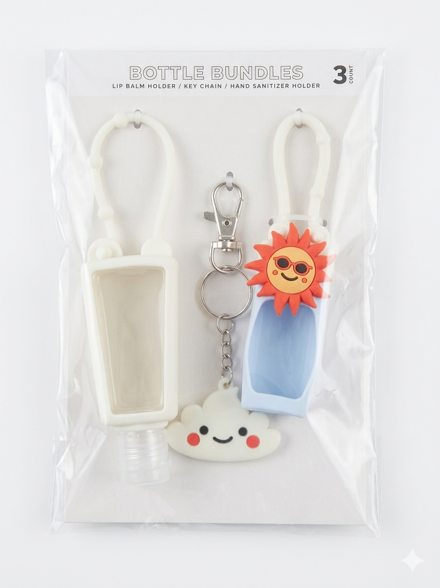 Bottle Bundles 3-Count Set – Lip Balm Holder, Keychain & Sanitizer Holder