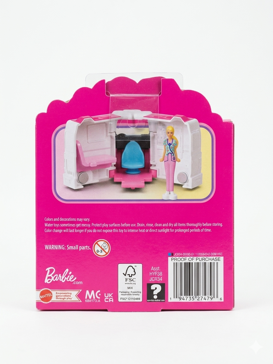 Mini BarbieLand Color Change Care Clinic Ambulance Set