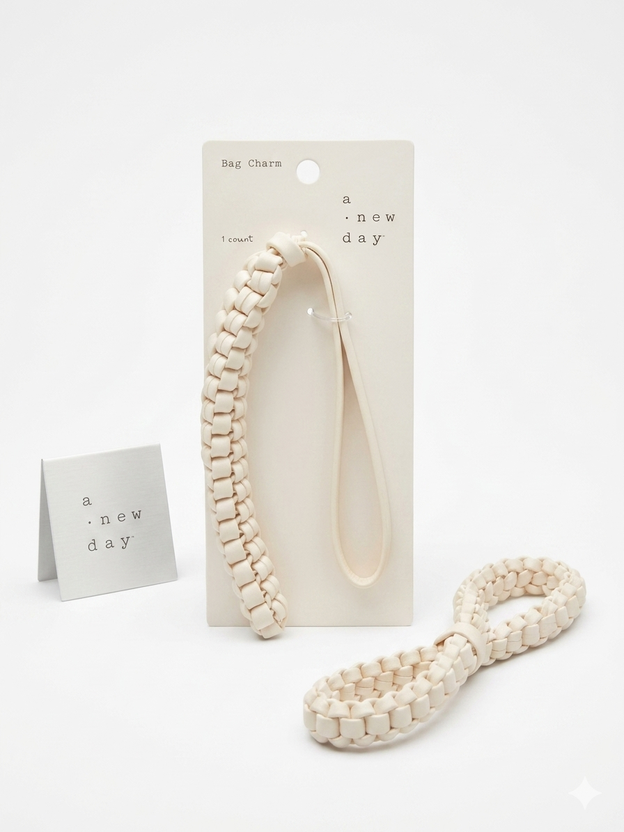A New Day Woven Bag Charm Strap – Cream