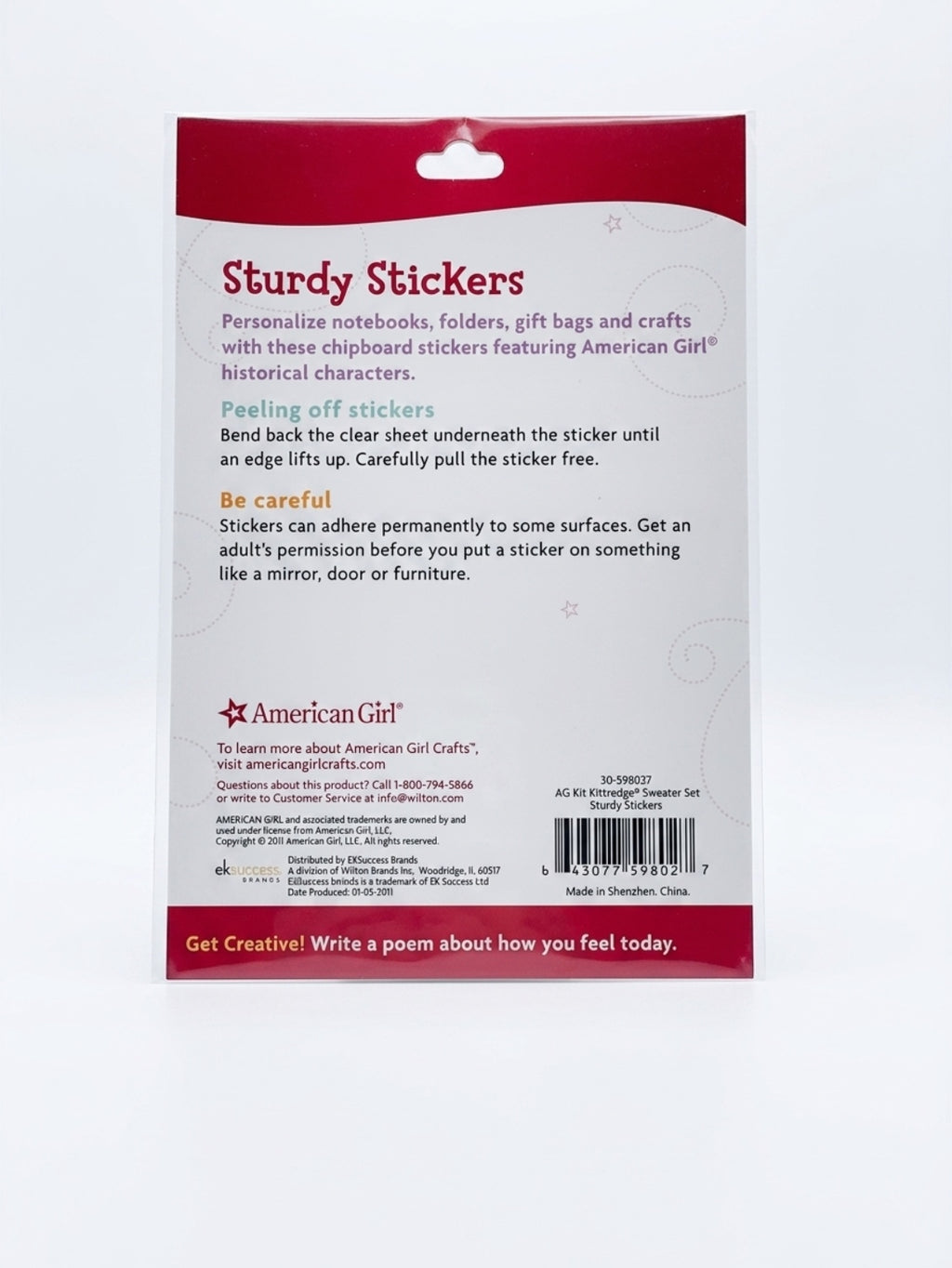 American Girl Kit Kittredge Sweater Set Sturdy Stickers