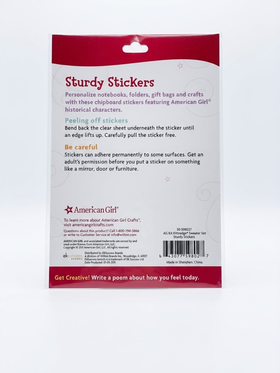 American Girl Kit Kittredge Sweater Set Sturdy Stickers