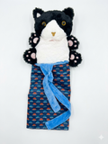 Plush Cat Hand Puppet – Black & White Tuxedo Kitty