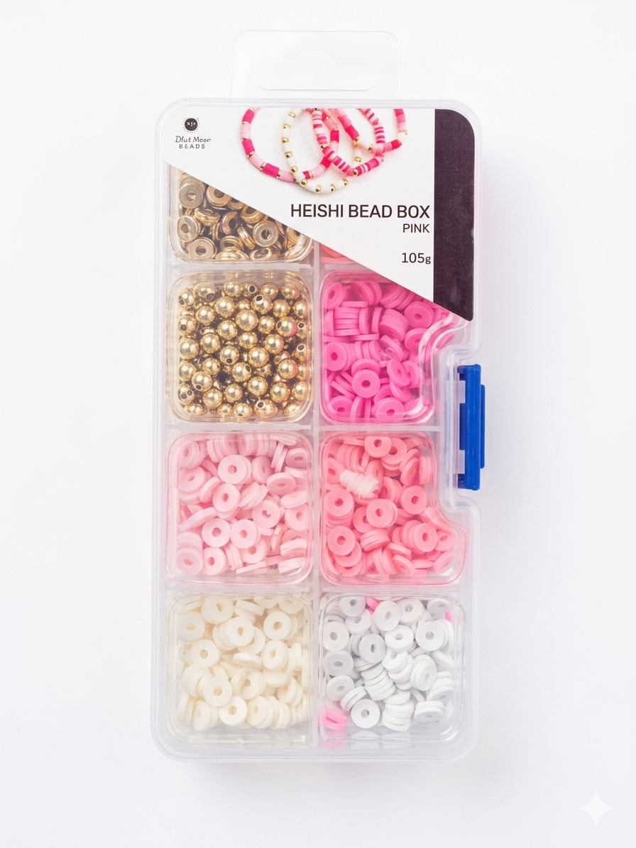 Blue Moon Beads Heishi Bead Box – Pink, 105g