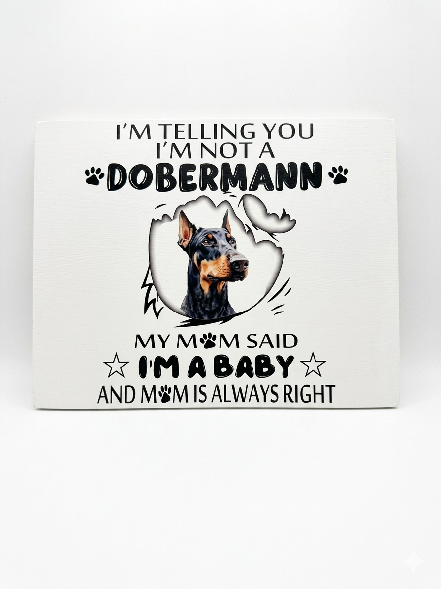 "I'm Not a Dobermann" Funny Dog Sign