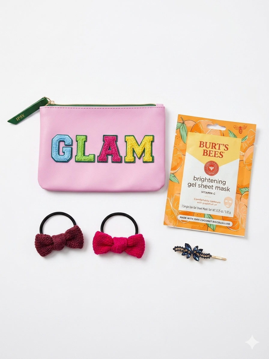 "Glam" Pouch Hair & Mask Bundle