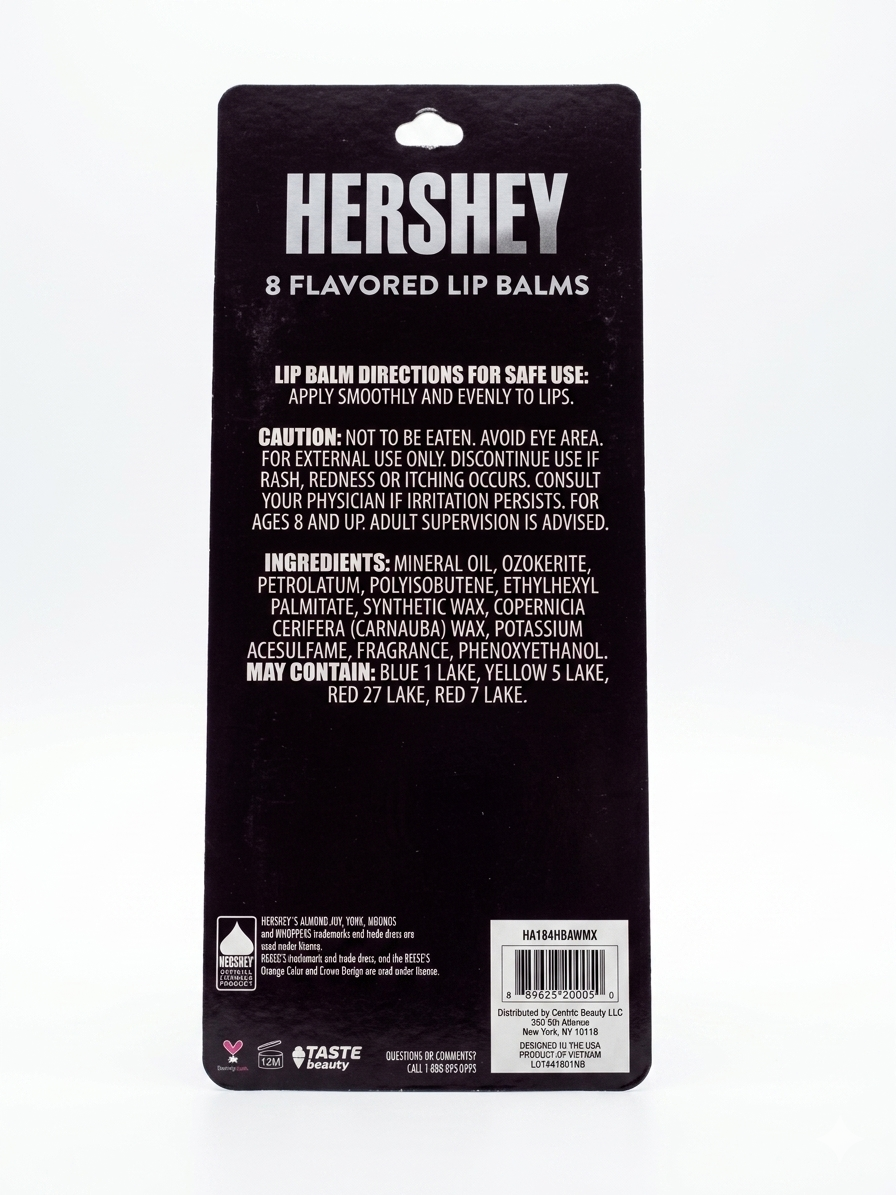 Hershey Flavored Lip Balm Set – 8 Pack