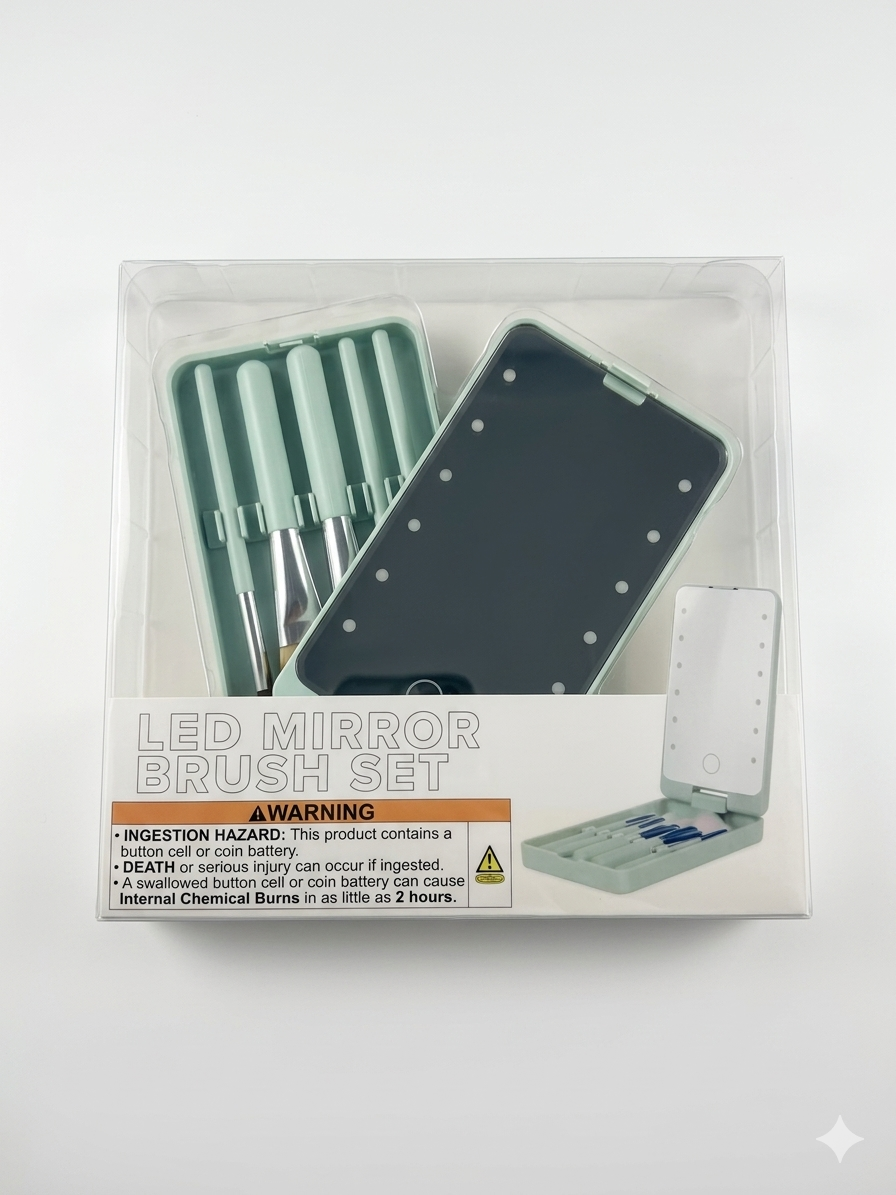 Vivitar LED Mirror Brush Set – Mint Green