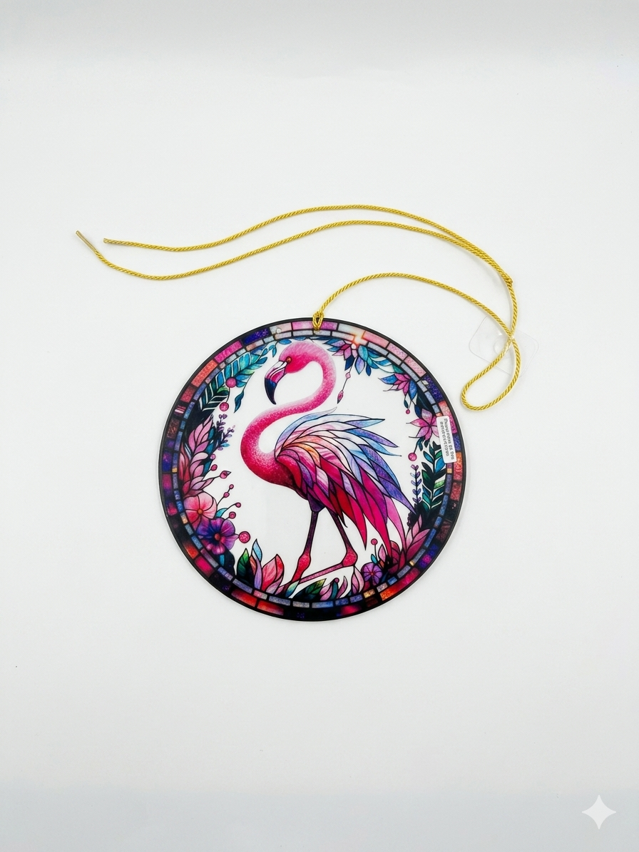 Flamingo Stained-Glass Suncatcher