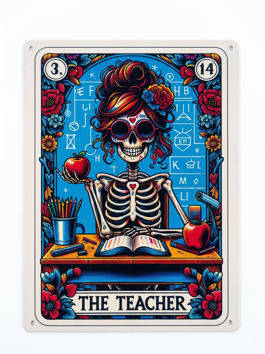 "The Teacher" Tarot Card Metal Sign
