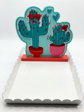Felt Cactus Couple Valentine Tabletop Decor