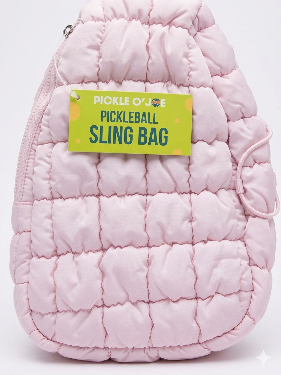 Pickle O' Joe Quilted Pickleball Sling Bag – Light Pink