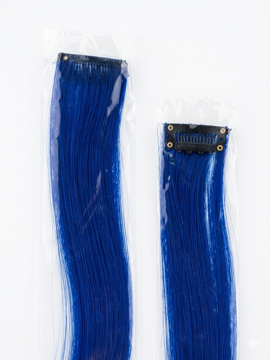 Blue Clip-In Hair Extensions – 7 Streaks