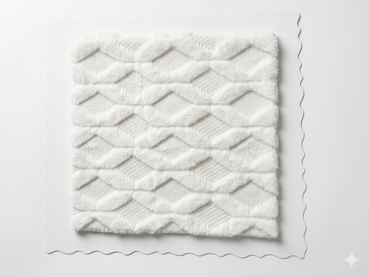 Ivory Faux Fur Textured Pillow Cover 2 PCS