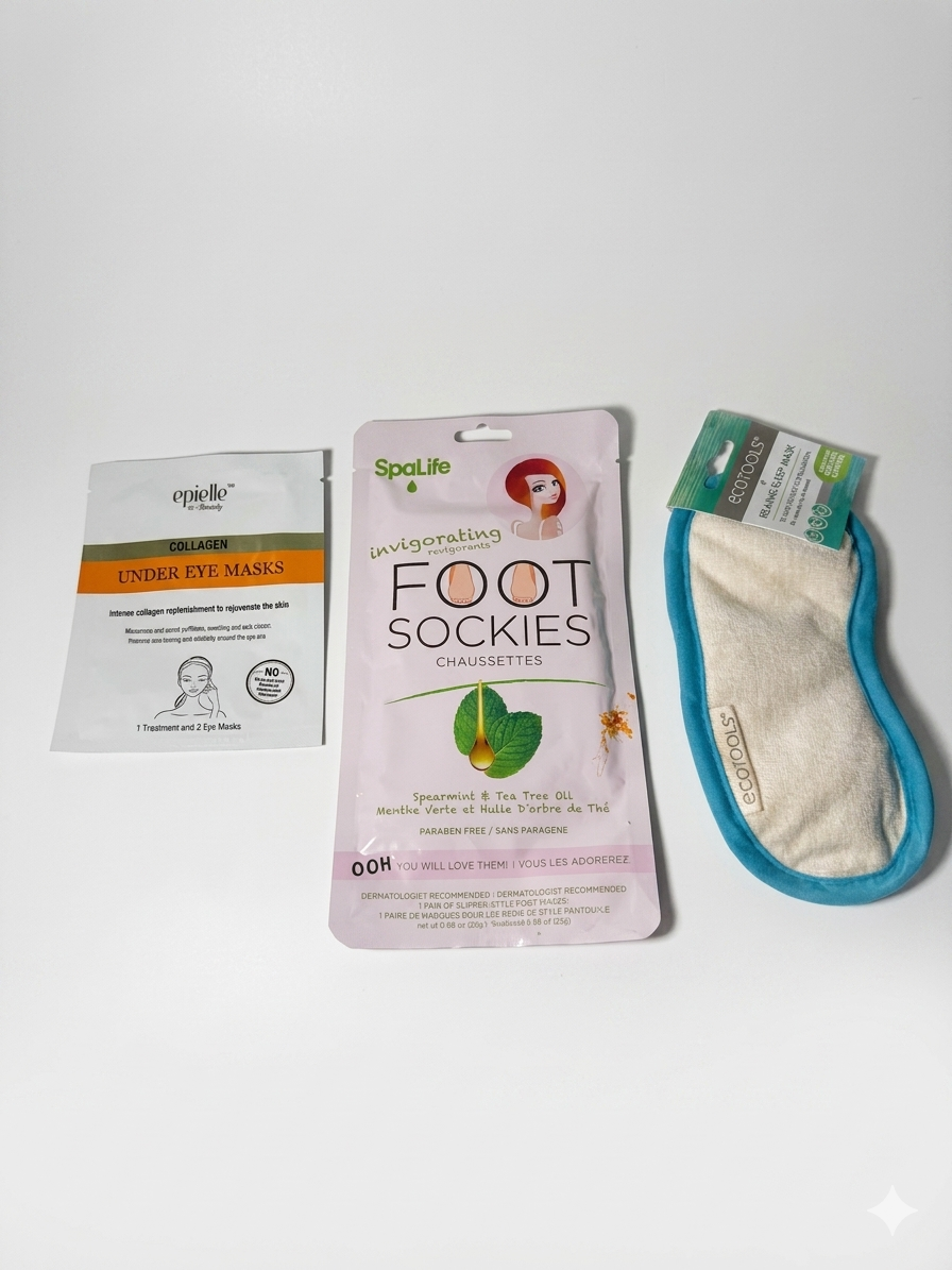 Spa Night Set – Foot Sockies, Sleep Mask & Eye Masks