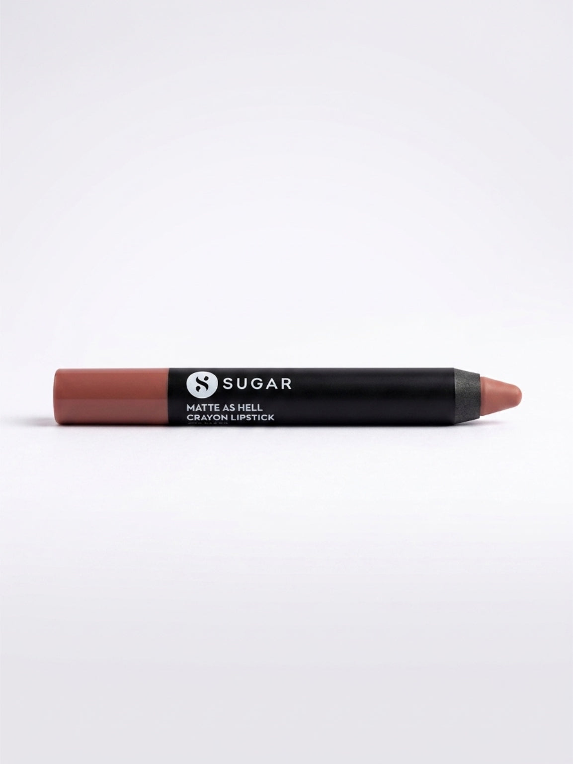 SUGAR Cosmetics Matte As Hell Crayon Lipstick – Long-Lasting Nude Matte Lip Crayon
