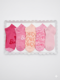 Barbie Kids No-Show Socks – 5 Pairs, Size M (Shoe 9-2.5)
