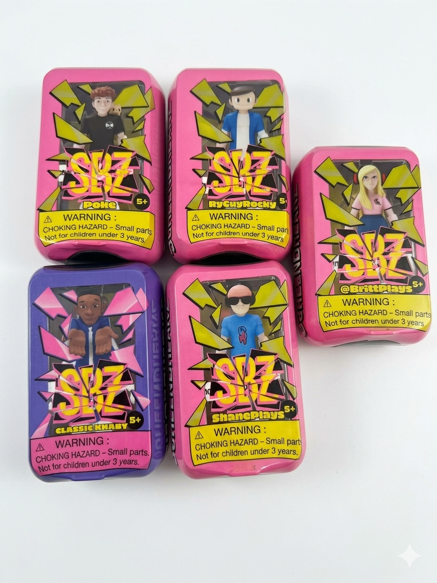 SBZ Collectible Mini Figure Tins – Lot of 5 Sealed