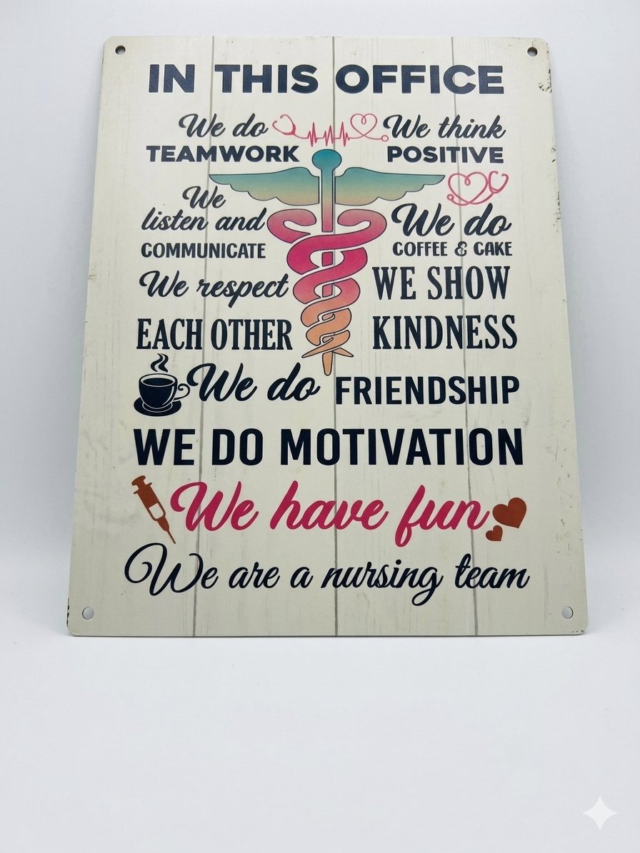 "We Are a Nursing Team" Wall Sign – 12 x 16 in