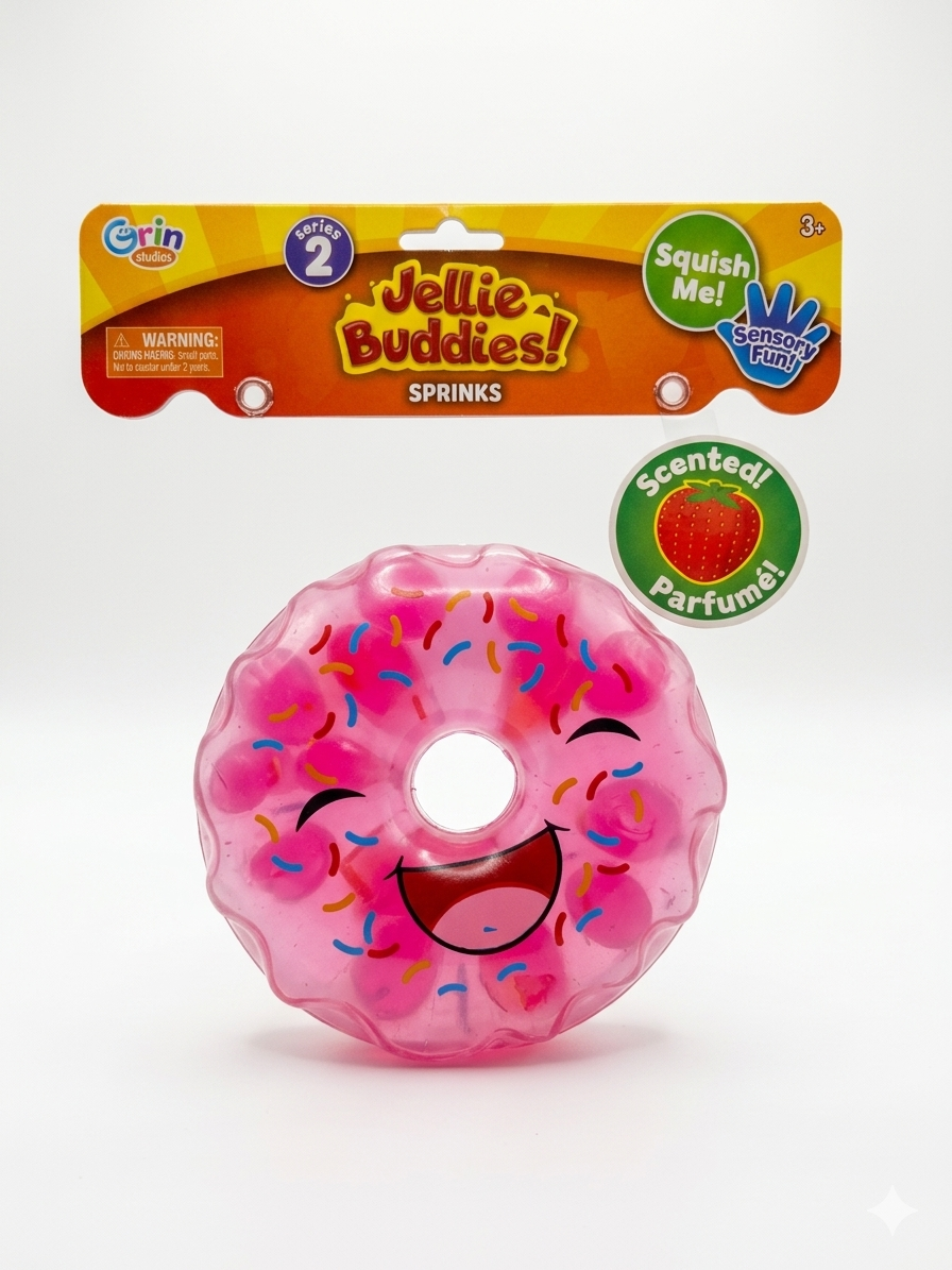 Jellie Buddies Sprinks Scented Squish Toy – Pink Donut