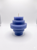 Tiered Stacked Pillar Candle – Periwinkle Blue