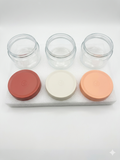 Glass Storage Jars with Silicone Lids – Set of 3 (Warm Tones)