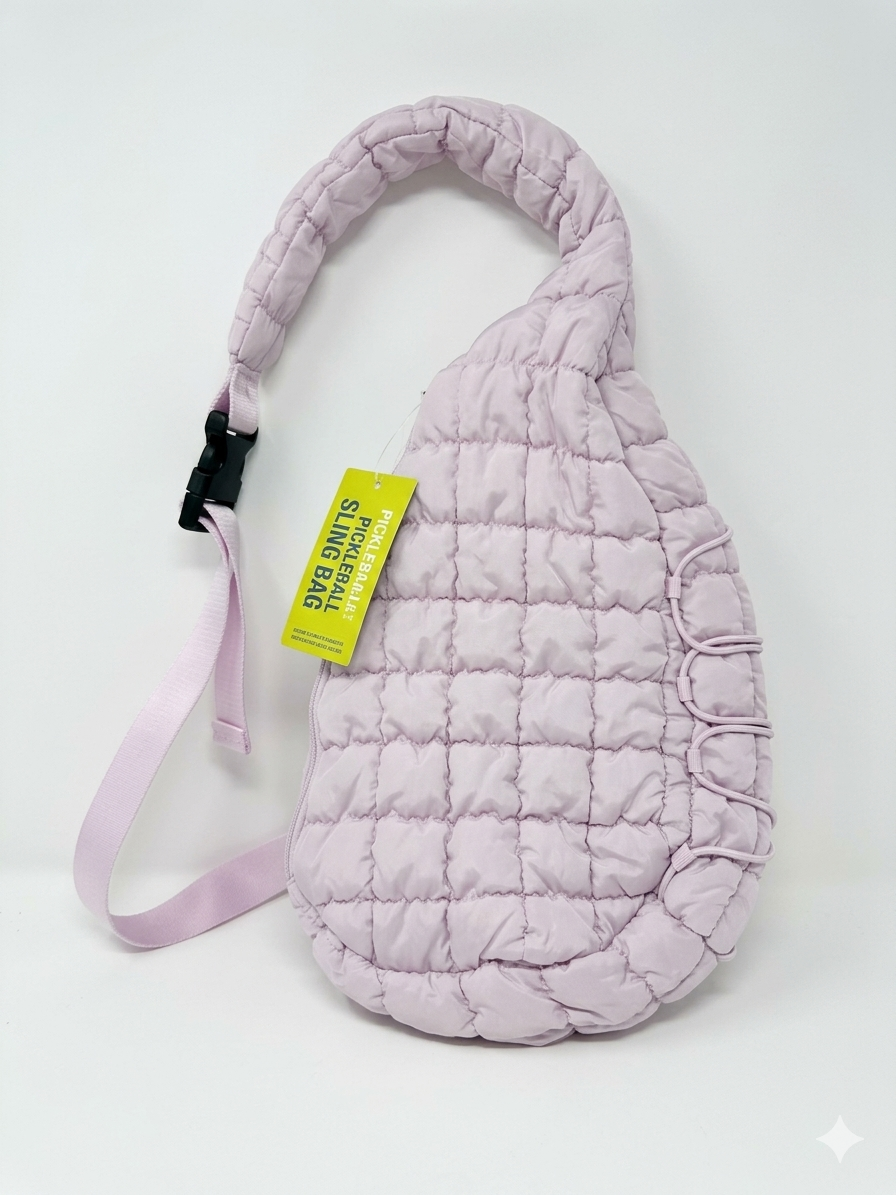 Pickle O' Joe Quilted Pickleball Sling Bag – Light Pink