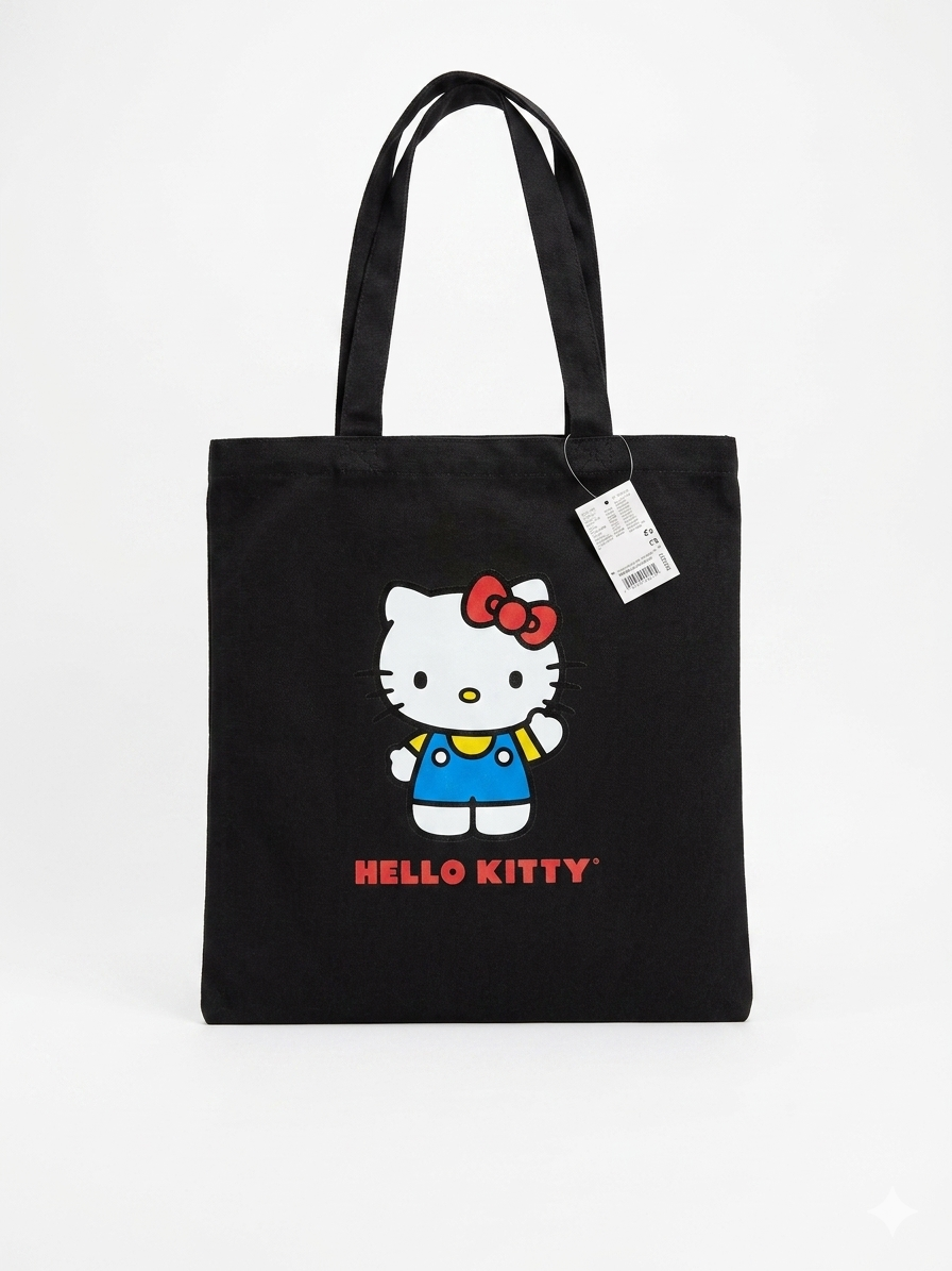 Hello Kitty x Forever 21 Canvas Tote Bag – Black