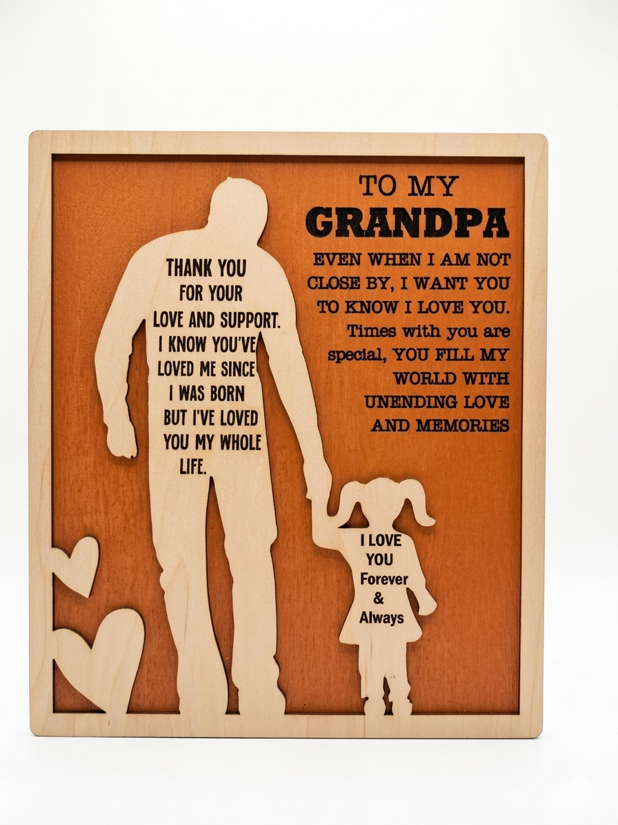 "To My Grandpa" Wood Sign – Granddaughter Gift