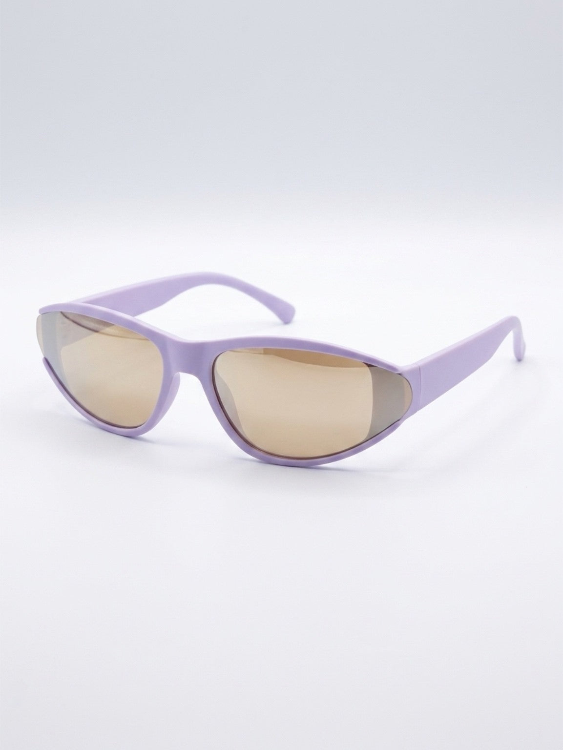 Y2K Wraparound Sport Sunglasses with Gold Mirrored Lenses
