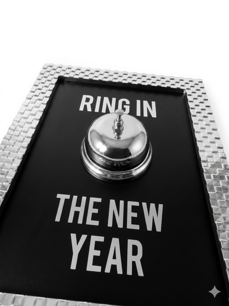 "Ring In The New Year" Bell Sign – NYE Party Decor