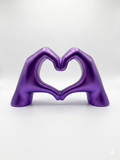 Heart Hands Sculpture – Metallic Purple