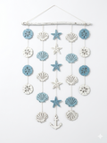 Coastal Seashell Wall Hanging – Blue & White Driftwood