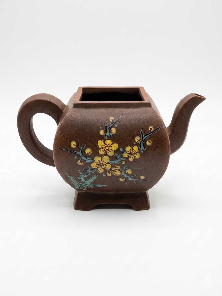 Hand-Painted Clay Teapot – Plum Blossom