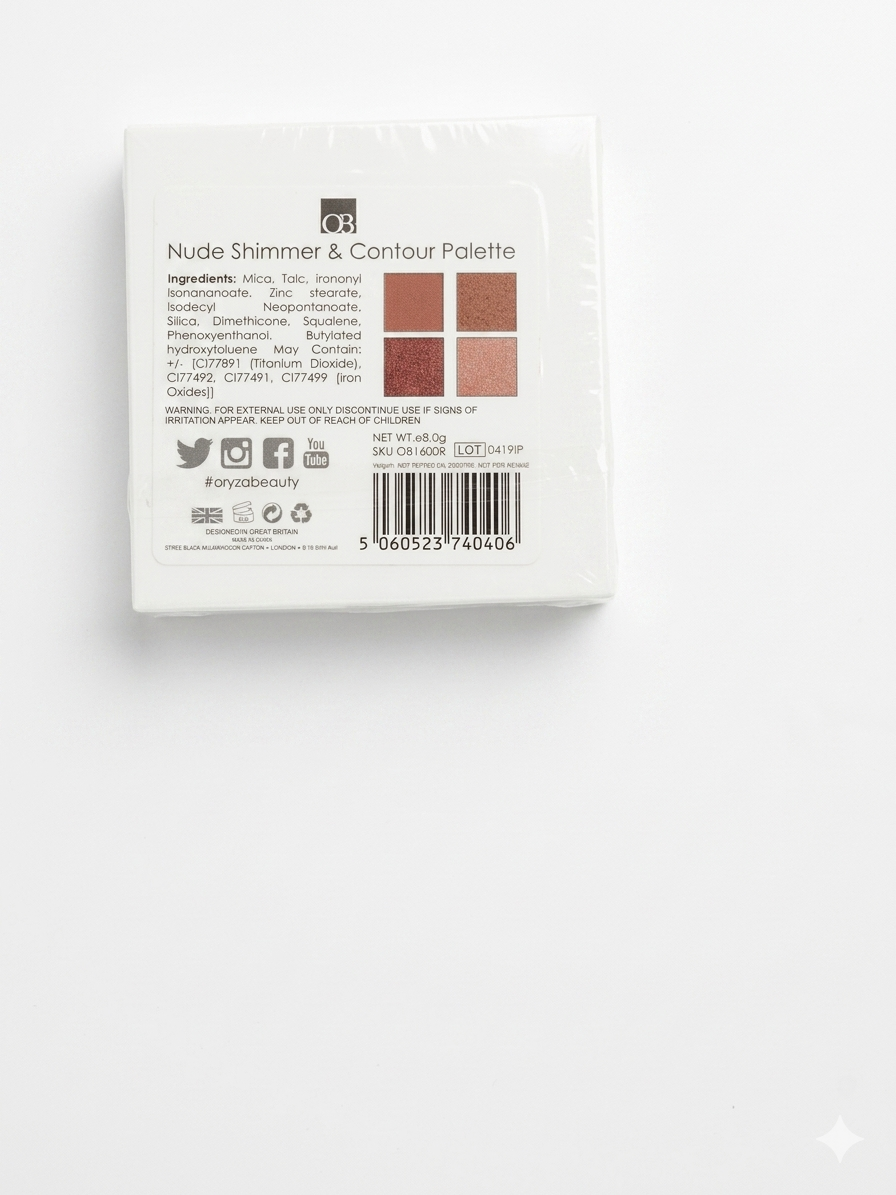 Oryza Beauty Nude Shimmer & Contour Eyeshadow Palette