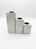 P. Graham Dunn Distressed Wood Candle Holders – Set of 3