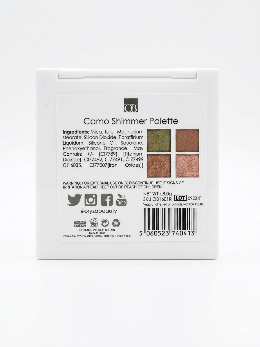 Oryza Beauty Camo Shimmer Eyeshadow Palette