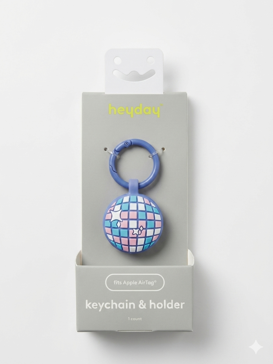 heyday Disco Ball AirTag Holder Keychain