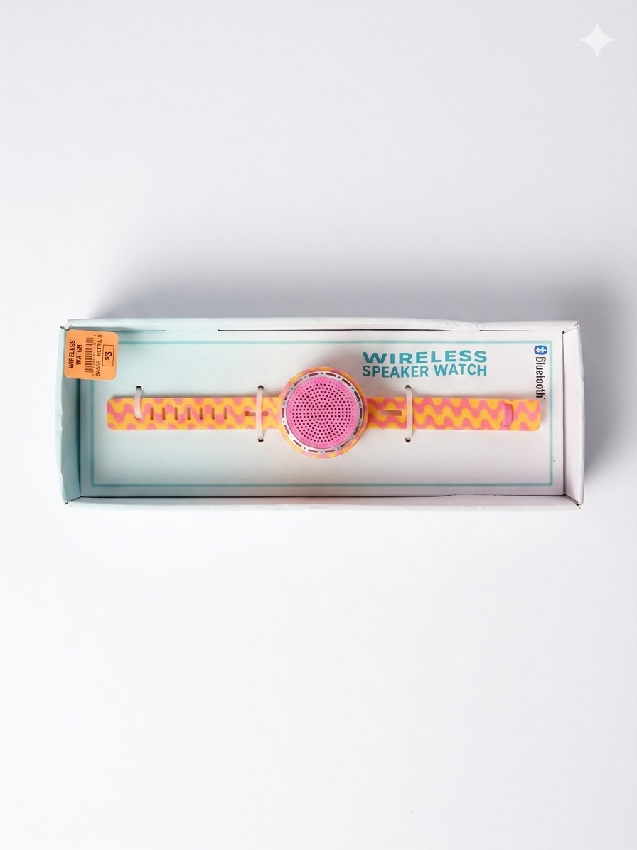 Bluetooth Wireless Speaker Watch – Pink & Orange