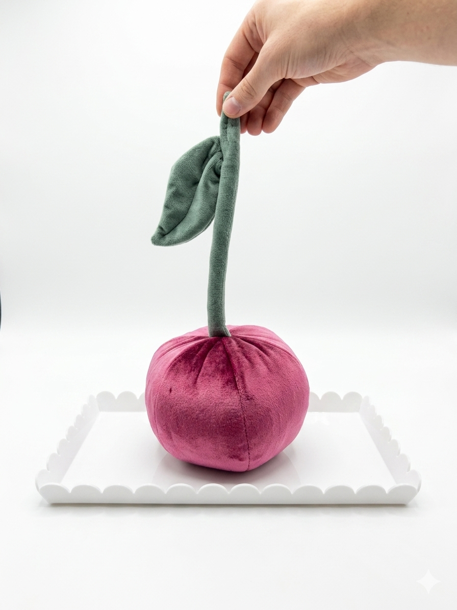 Velvet Cherry Decorative Pillow – Magenta