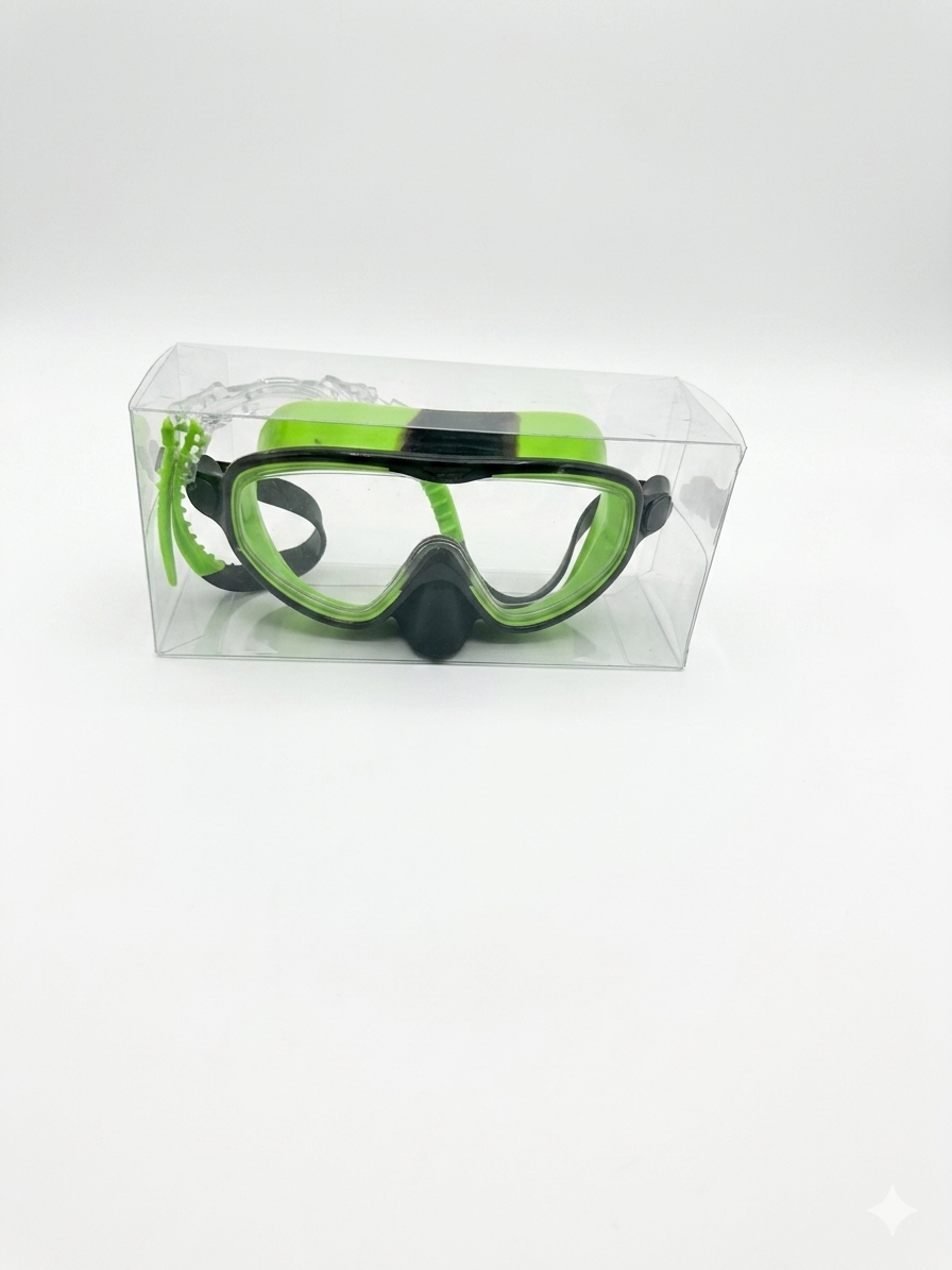 Kids Swim Mask – Green & Black