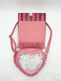 Mellow & Mod Fleece Scarf & Heart Bag Gift Set – 2 Piece