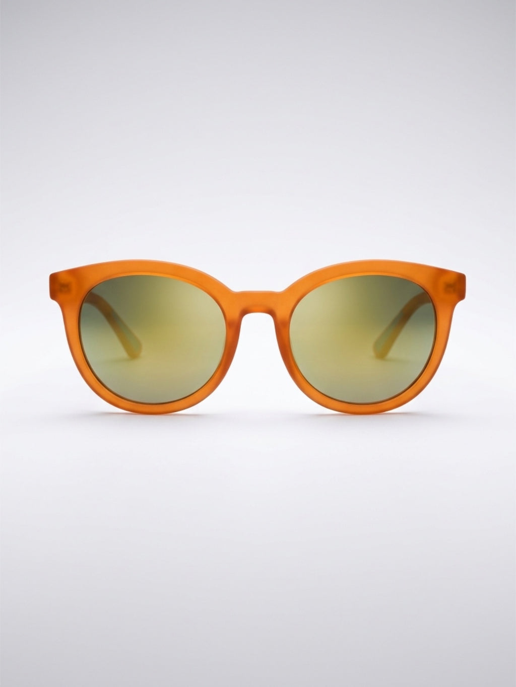 Frosted Orange Round Sunglasses with Gradient Mirror Lenses